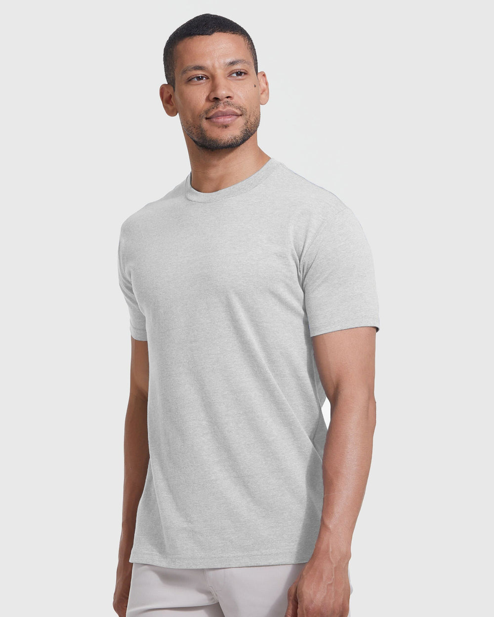 Light Heather Gray Short Sleeve Crew Neck Tee