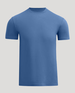 True ClassicMarine Classic Crew Neck: solid-blue, short-sleeved T-shirt on neutral background.