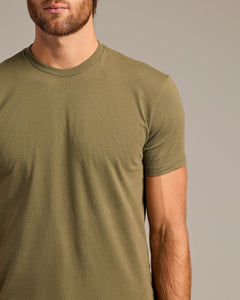 True ClassicMilitary Green Short Sleeve Crew Neck Tee