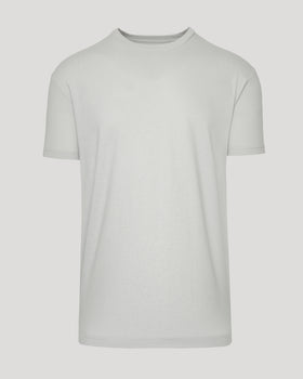 Steel Classic Crew Neck T-shirt, light gray, short-sleeve, crew-neck, front view.