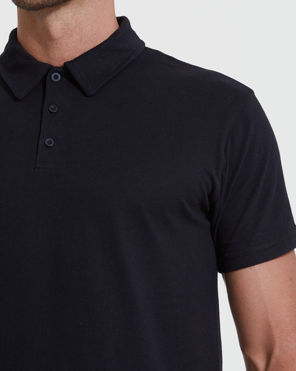 Black Short Sleeve Polo