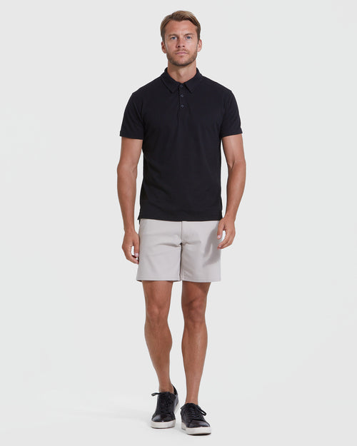 Black Short Sleeve Polo