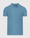 Blue Lake Heather Classic Polo with classic collar and three-button placket.