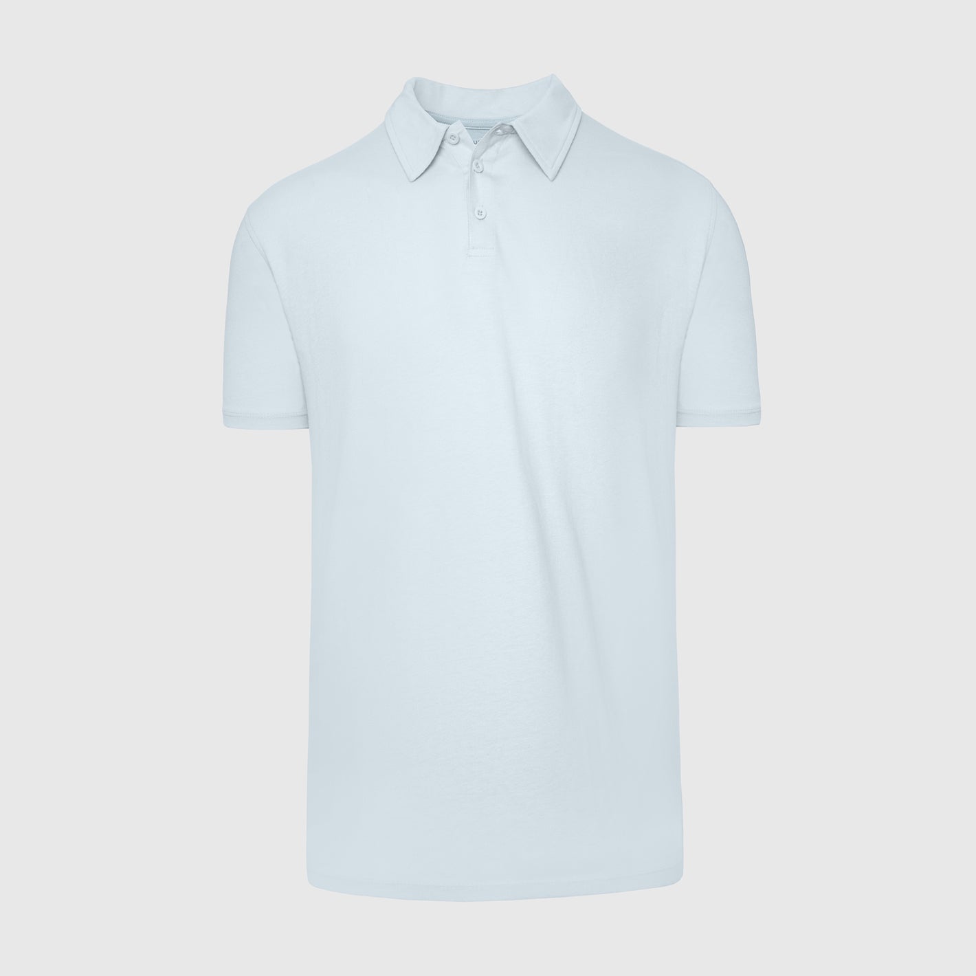 Blue Quartz Short Sleeve Polo with classic collar and three-button placket.
