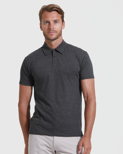 True ClassicCharcoal Heather Gray Short Sleeve Polo