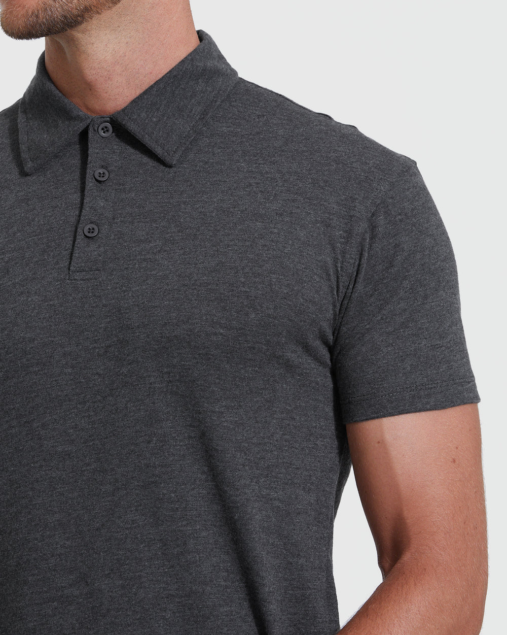 Charcoal Heather Gray Short Sleeve Polo