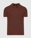 Dark Chocolate Classic Polo with a three-button placket and classic collar.