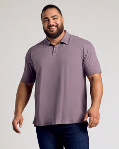 True ClassicDark Heather Amethyst Short Sleeve Polo