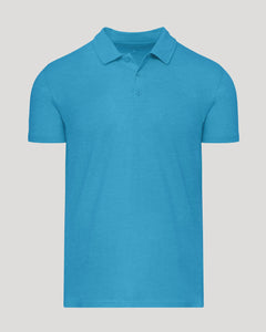 True ClassicDark Heather Bahama Blue Short Sleeve Polo