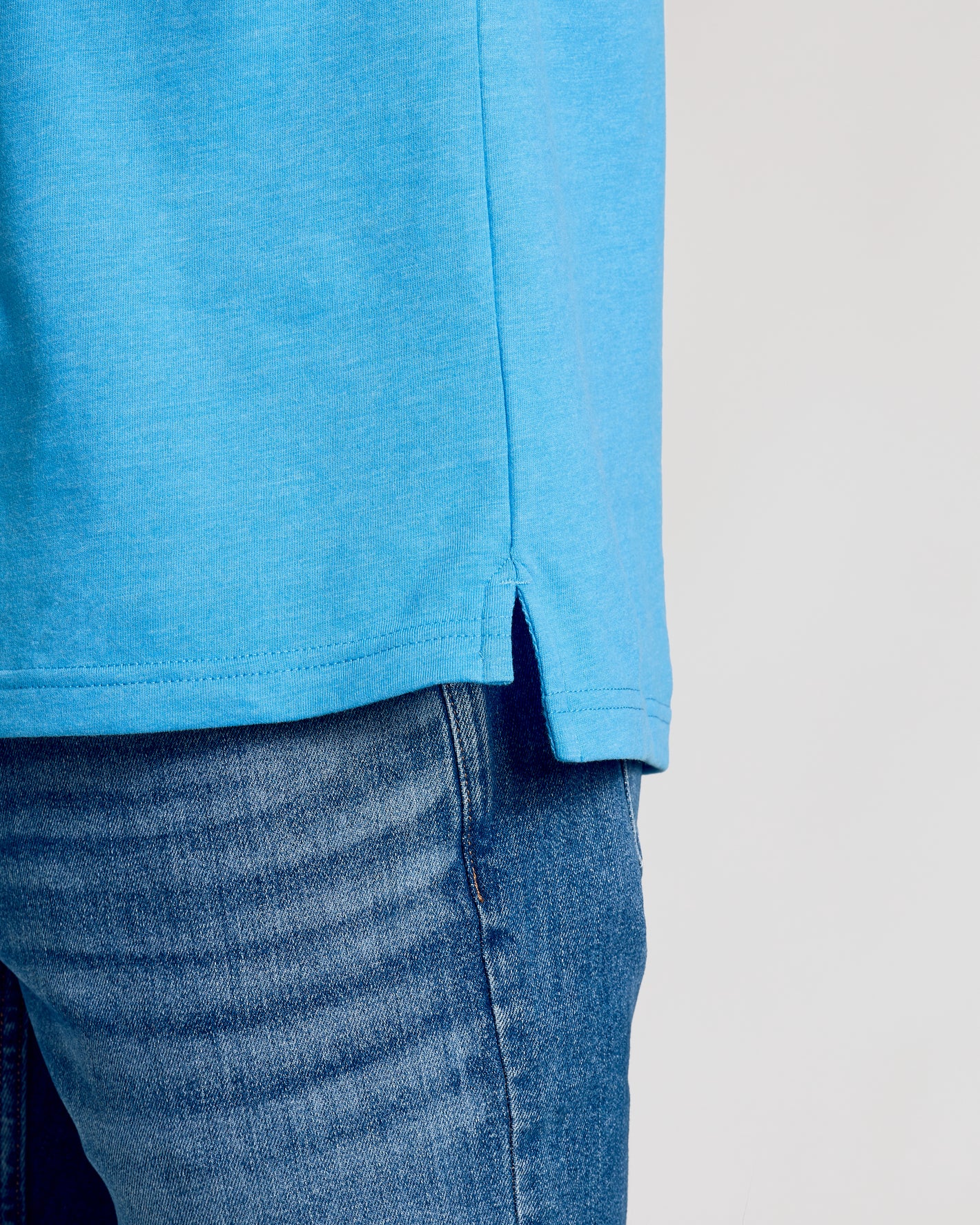 Dark Heather Bahama Blue Short Sleeve Polo