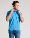 Dark Heather Bahama Blue Short Sleeve Polo