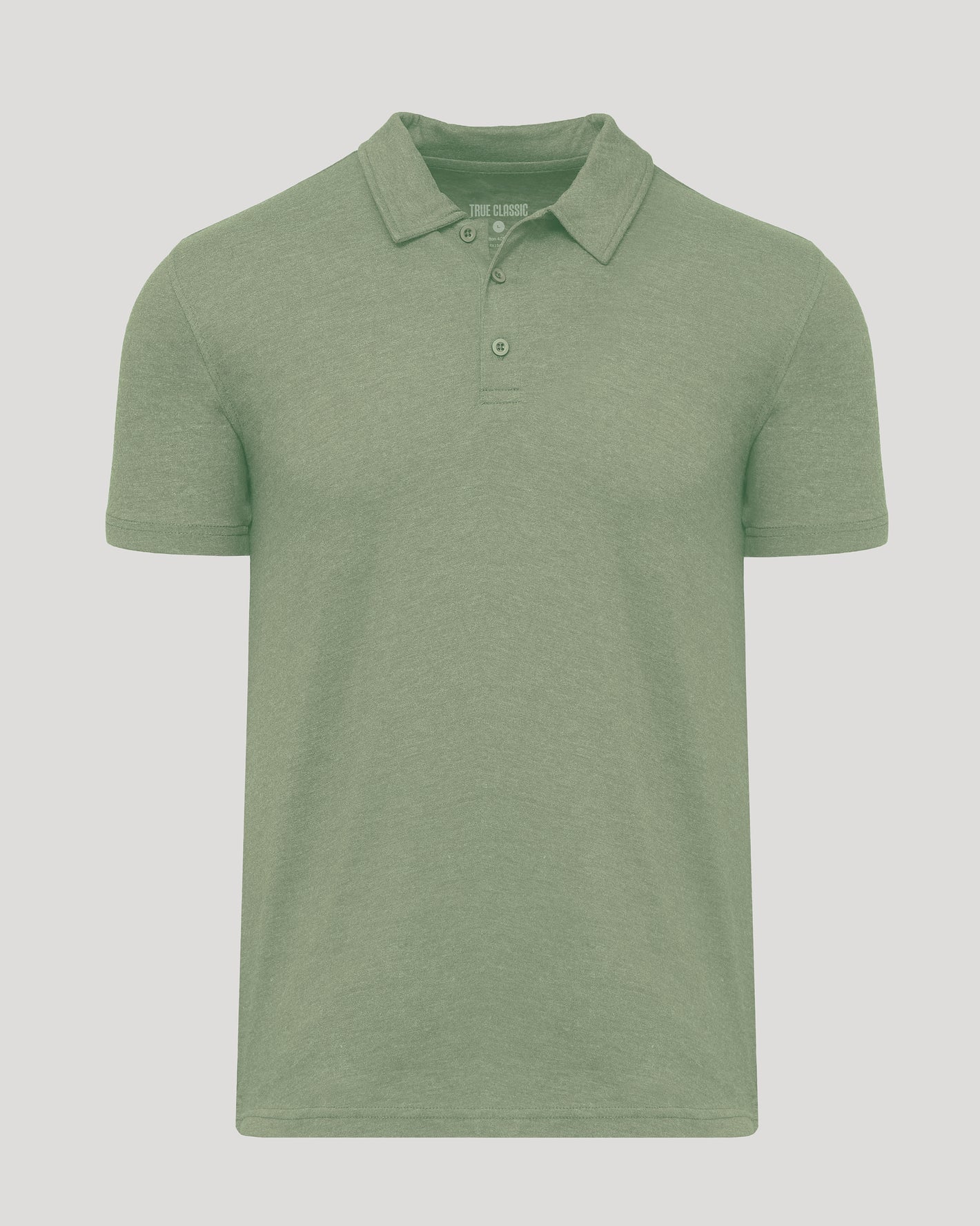 Dark Heather Bay Green Classic Polo with a three-button placket.