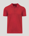 Dark Heather Lava Short Sleeve Polo with fold-over collar and two-button placket.