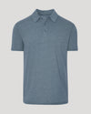 Dark Heather Tempest Short Sleeve Polo with classic collar and three-button placket.
