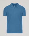 Fiord Classic Polo in mid-blue with a classic collar and two-button placket.