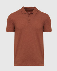 True ClassicHeather Gingersnap Mane Classic Polo with short sleeves and button placket.