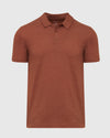 Heather Gingersnap Mane Classic Polo with short sleeves and button placket.