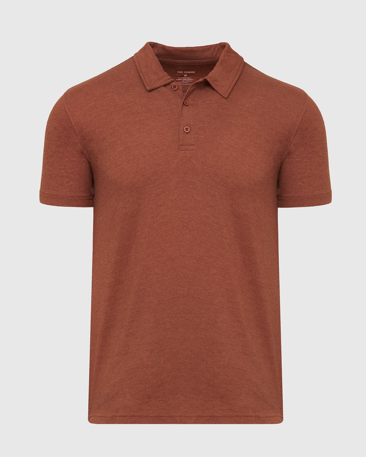Heather Gingersnap Mane Classic Polo with short sleeves and button placket.
