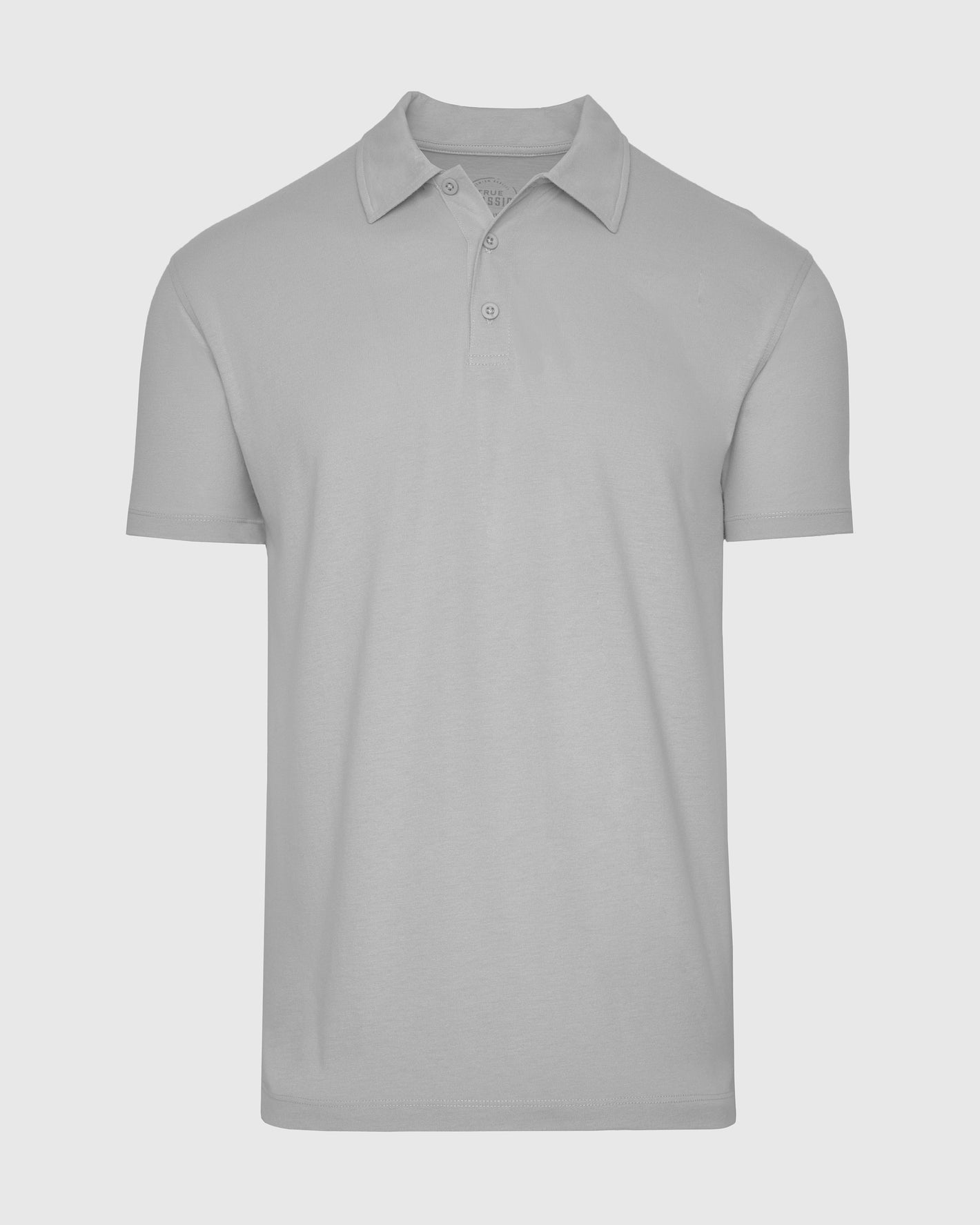 Glacier Gray Classic Polo with three-button placket and short sleeves.