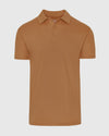Golden Mane Classic Polo, short-sleeved, laid flat, with a three-button placket.