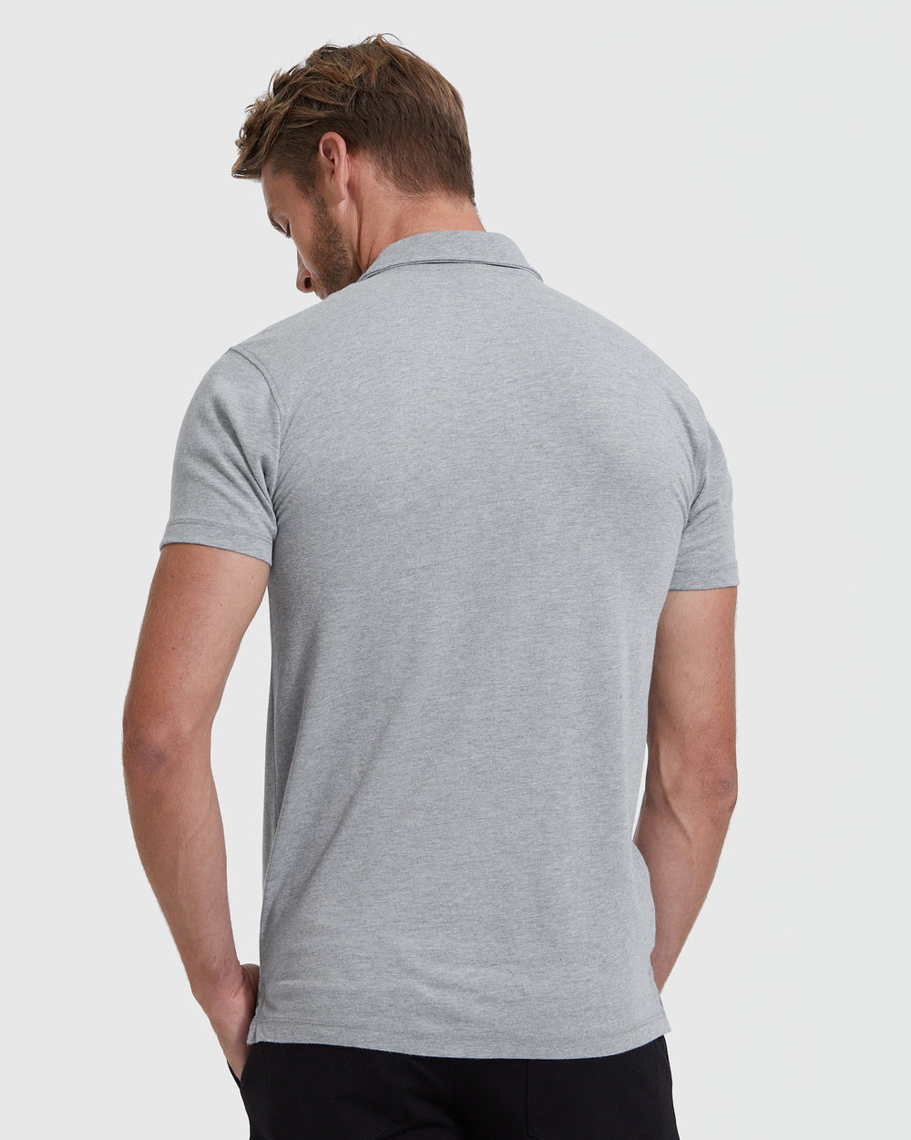 Heather Gray Short Sleeve Polo