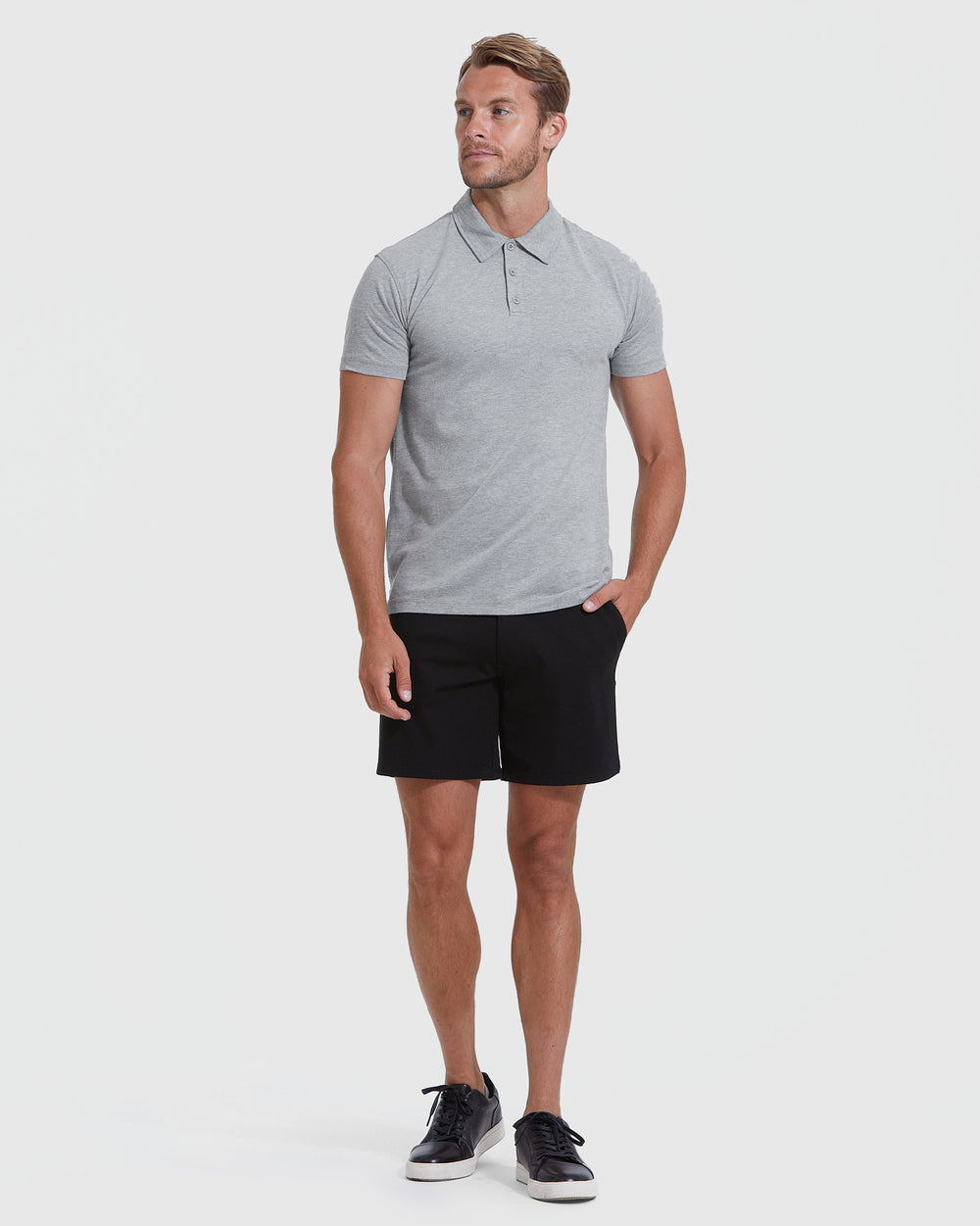 Heather Gray Short Sleeve Polo