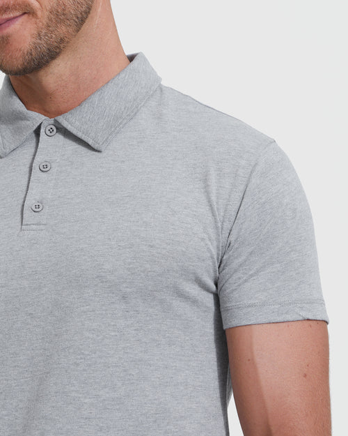 Heather Gray Short Sleeve Polo