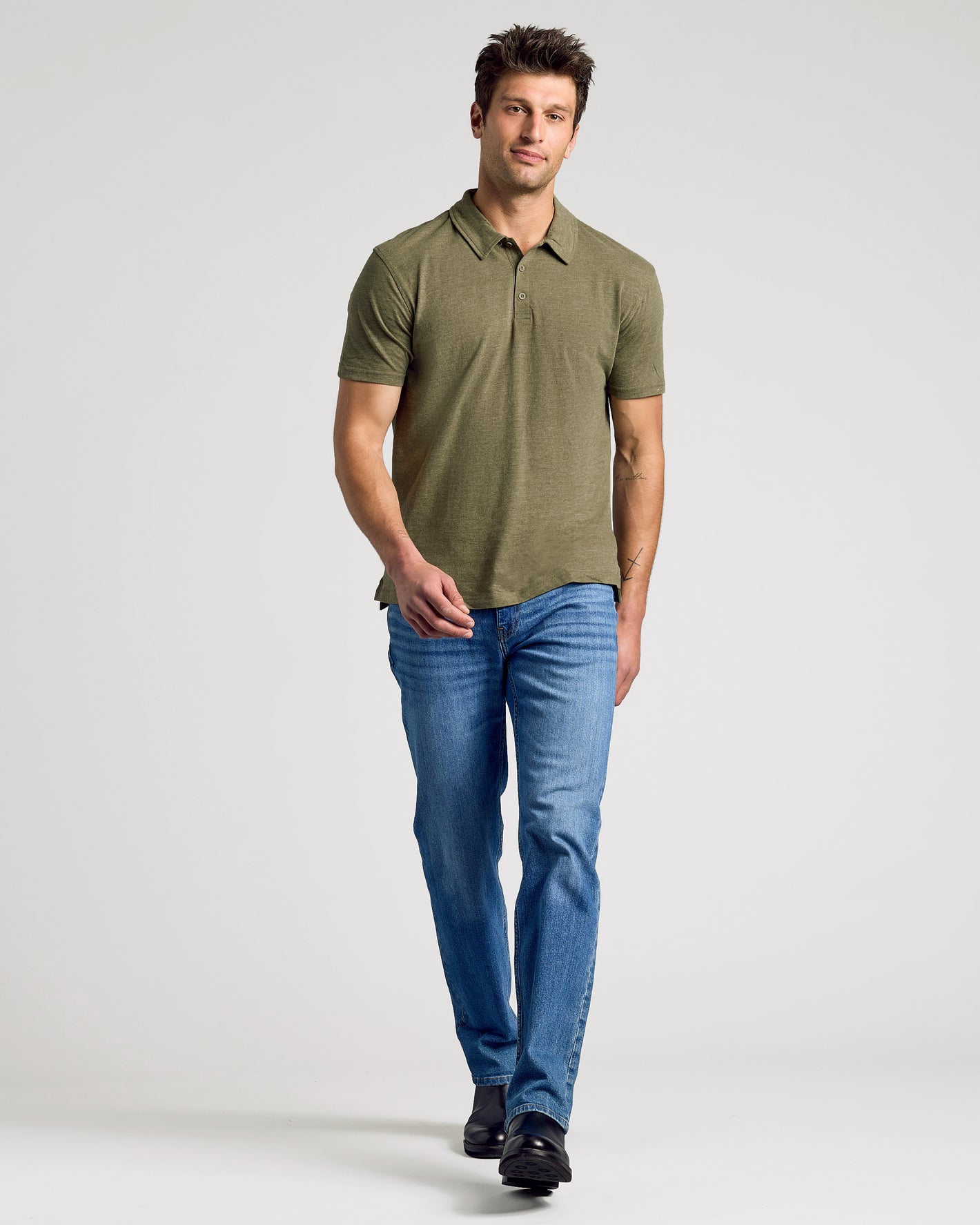 Heather Military Green Classic Polo