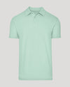 Heather Mist Short Sleeve Polo with classic collar and three-button placket.