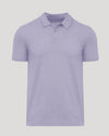 Heather Dark Orchid Short Sleeve Polo with collar and three-button placket.