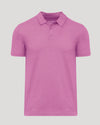 Heather Magenta Classic Polo with fold-over collar and two-button placket.