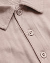 Light Heather Slate Mauve Classic Polo close-up showing texture and buttons.