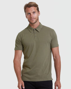 True ClassicMilitary Green Short Sleeve Polo