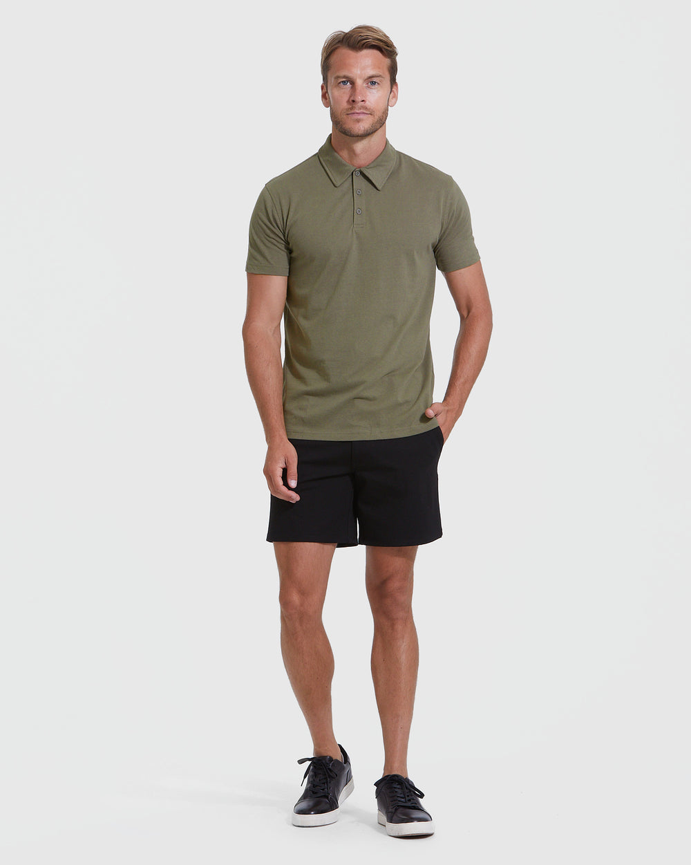 Military Green Short Sleeve Polo