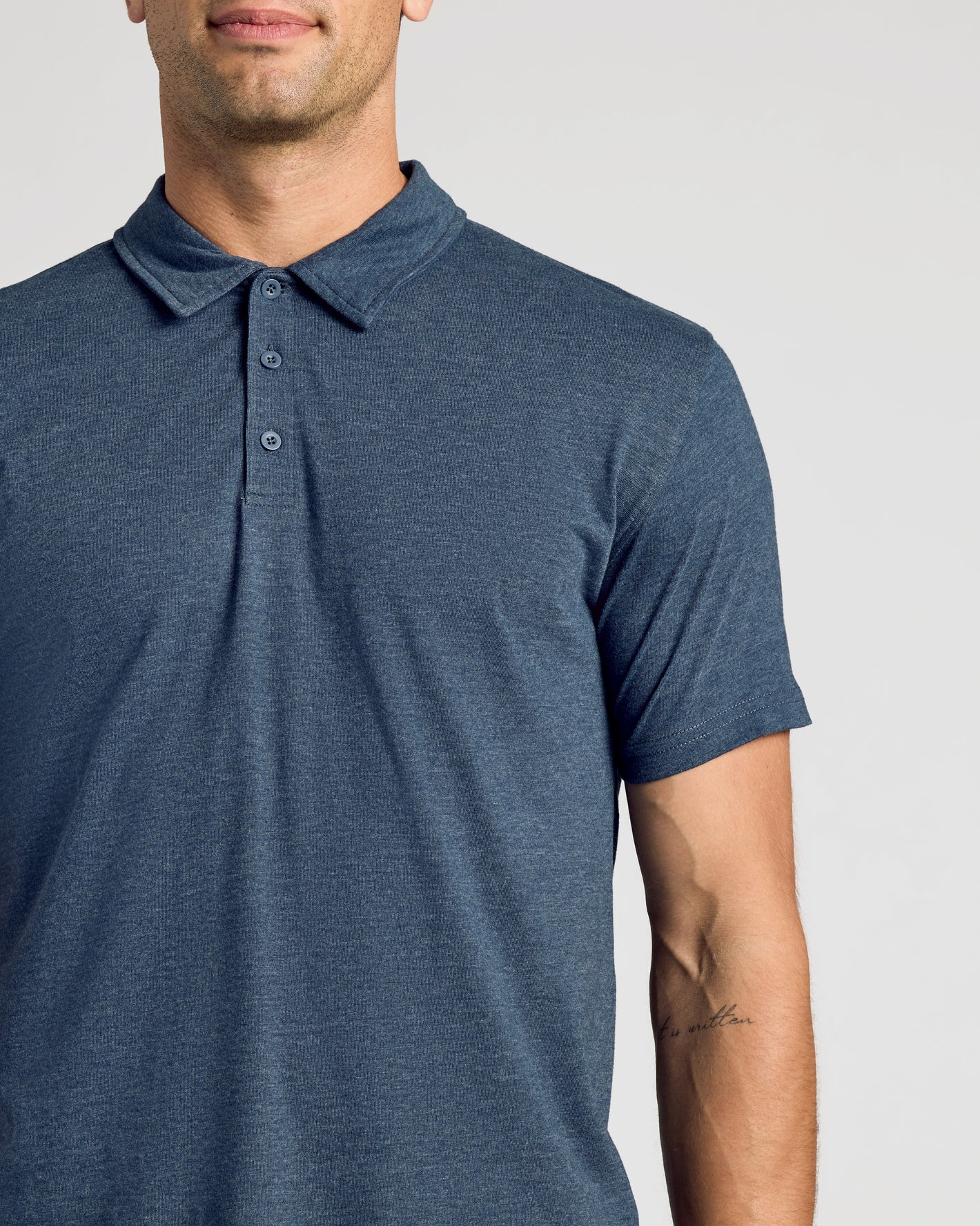 Heather Navy Classic Polo