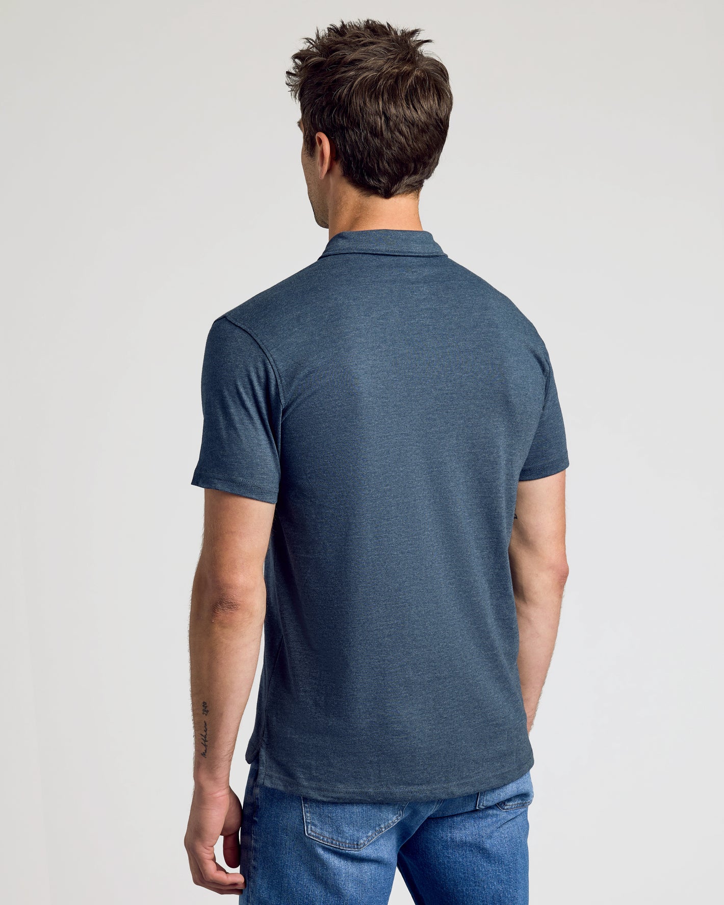 Heather Navy Classic Polo