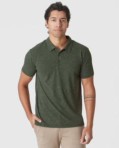 True ClassicRacing Green Heather Short Sleeve Polo