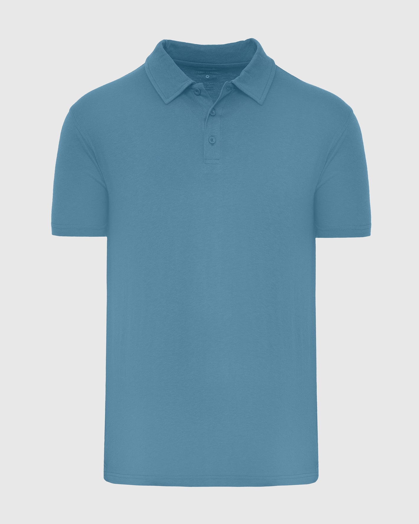 Sapphire Classic Polo front view with collar and two-button placket.