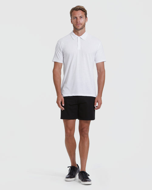 White Short Sleeve Polo