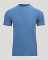 Azul Active Crew Neck Tee in medium-blue, laid flat.