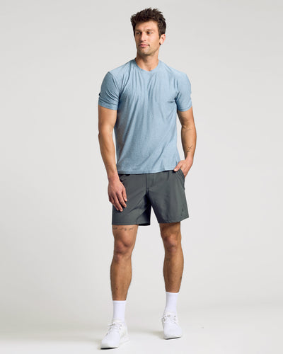 Active Crew Neck - Heather Indigo