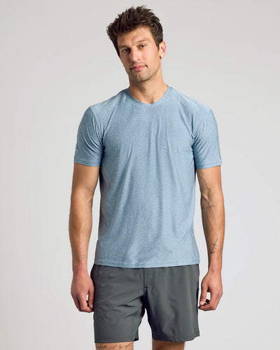 Active Crew Neck - Heather Indigo