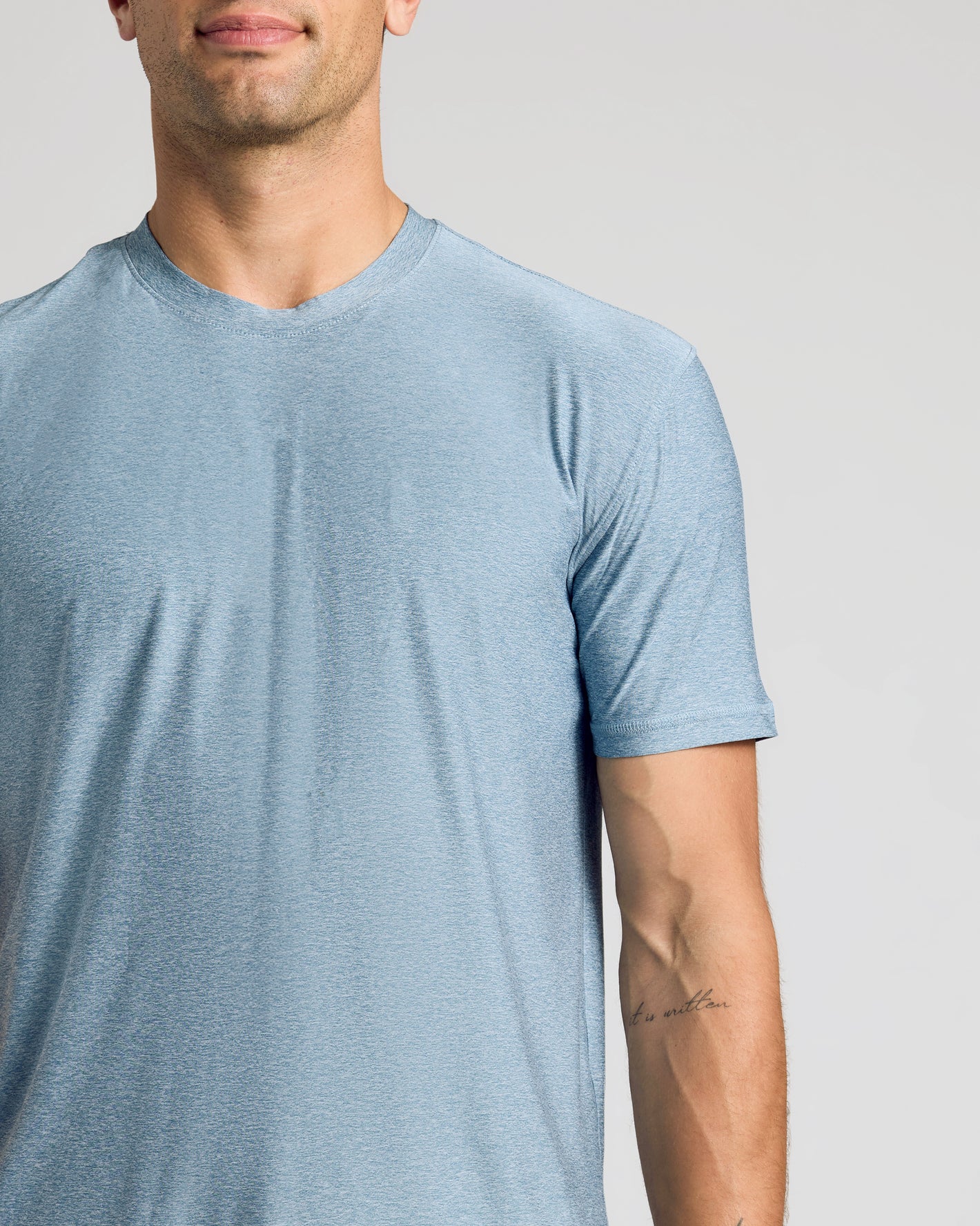 Heather Indigo Active Crew Neck Tee