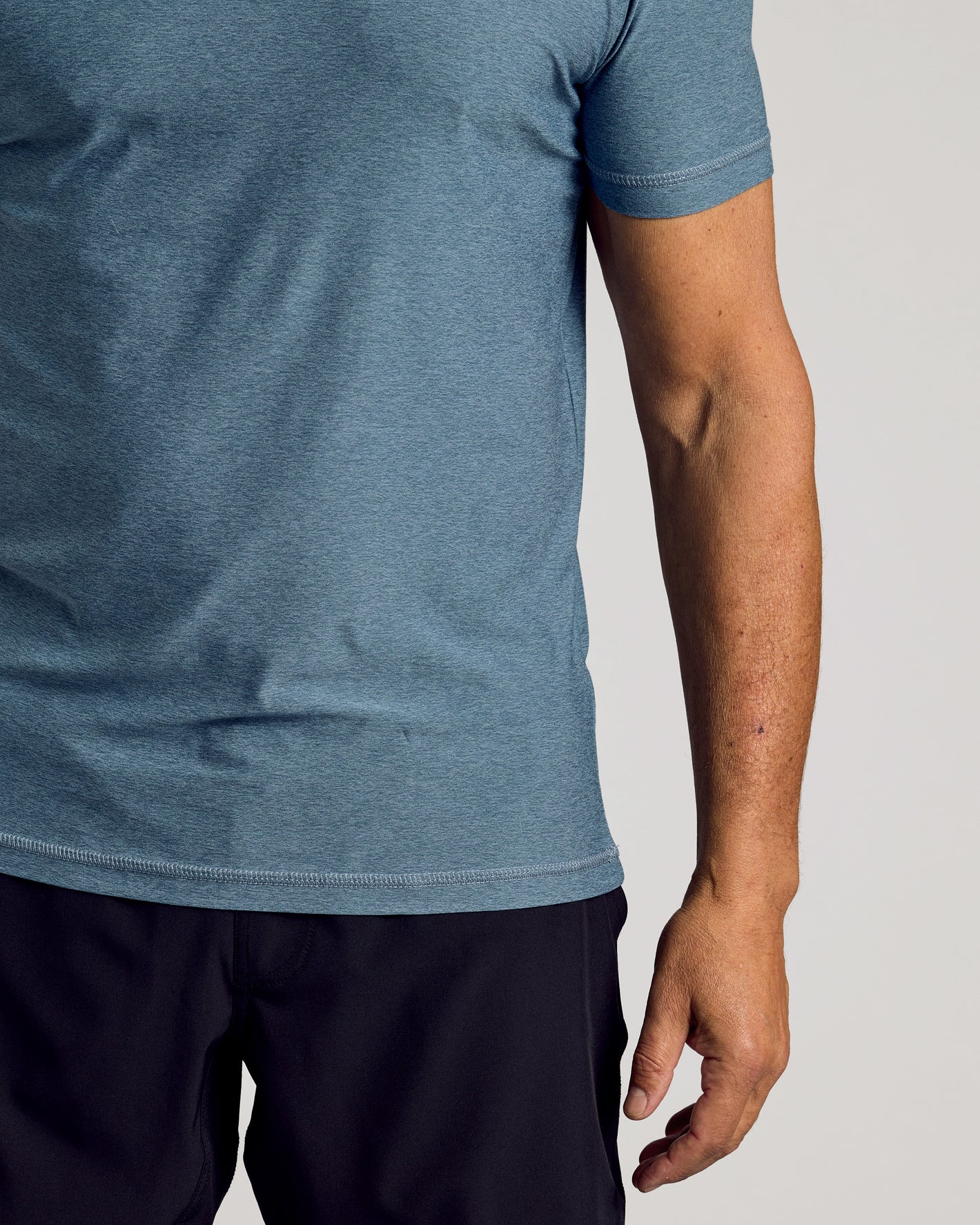 Baltic Active Crew Neck Tee worn with black shorts.