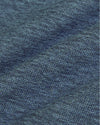 Close-up view of blue fabric texture highlighting the soft material used in the Baltic Active Crew Neck Tee, showcasing breathable men's basics for everyday comfort.