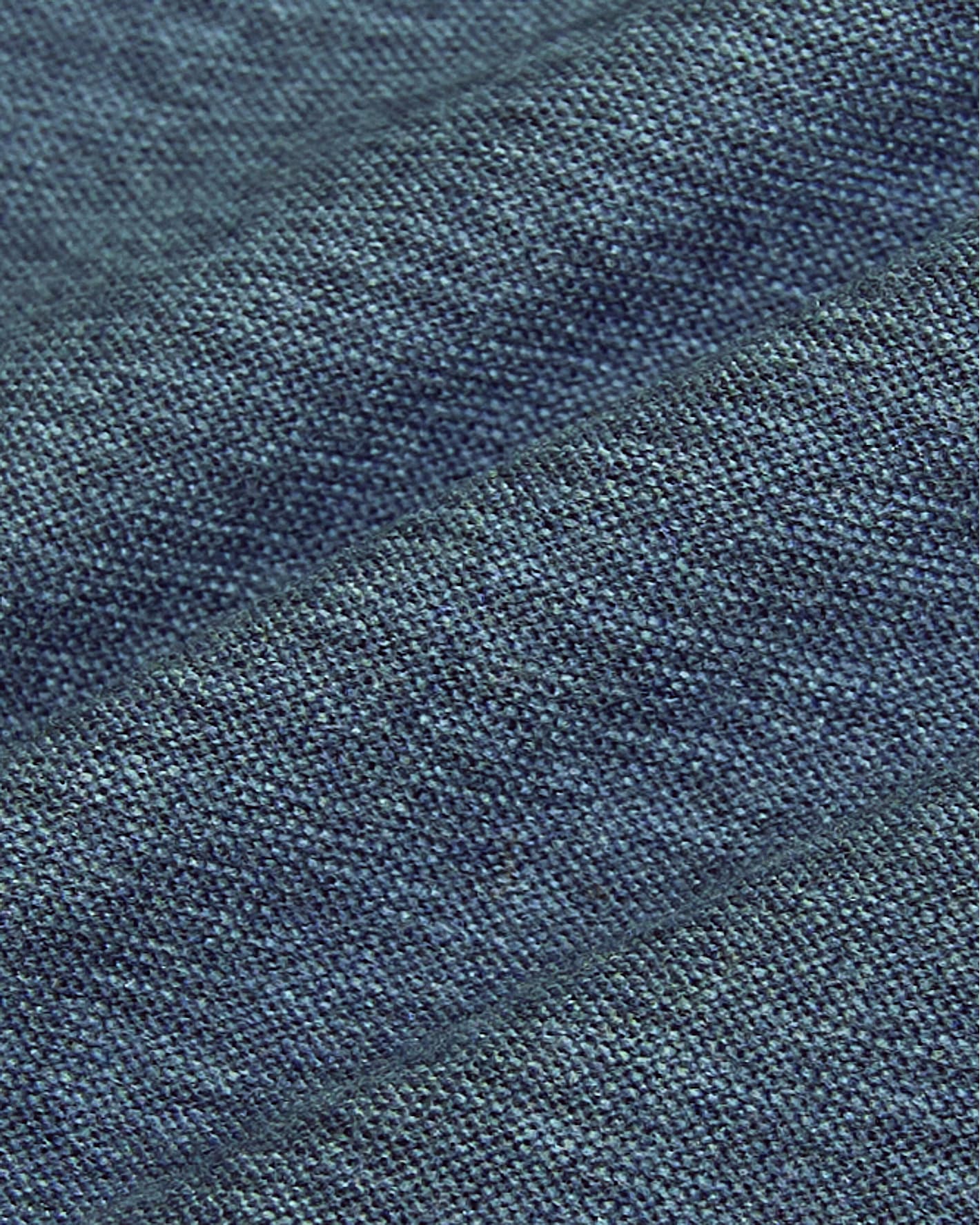 Close-up view of blue fabric texture highlighting the soft material used in the Baltic Active Crew Neck Tee, showcasing breathable men's basics for everyday comfort.