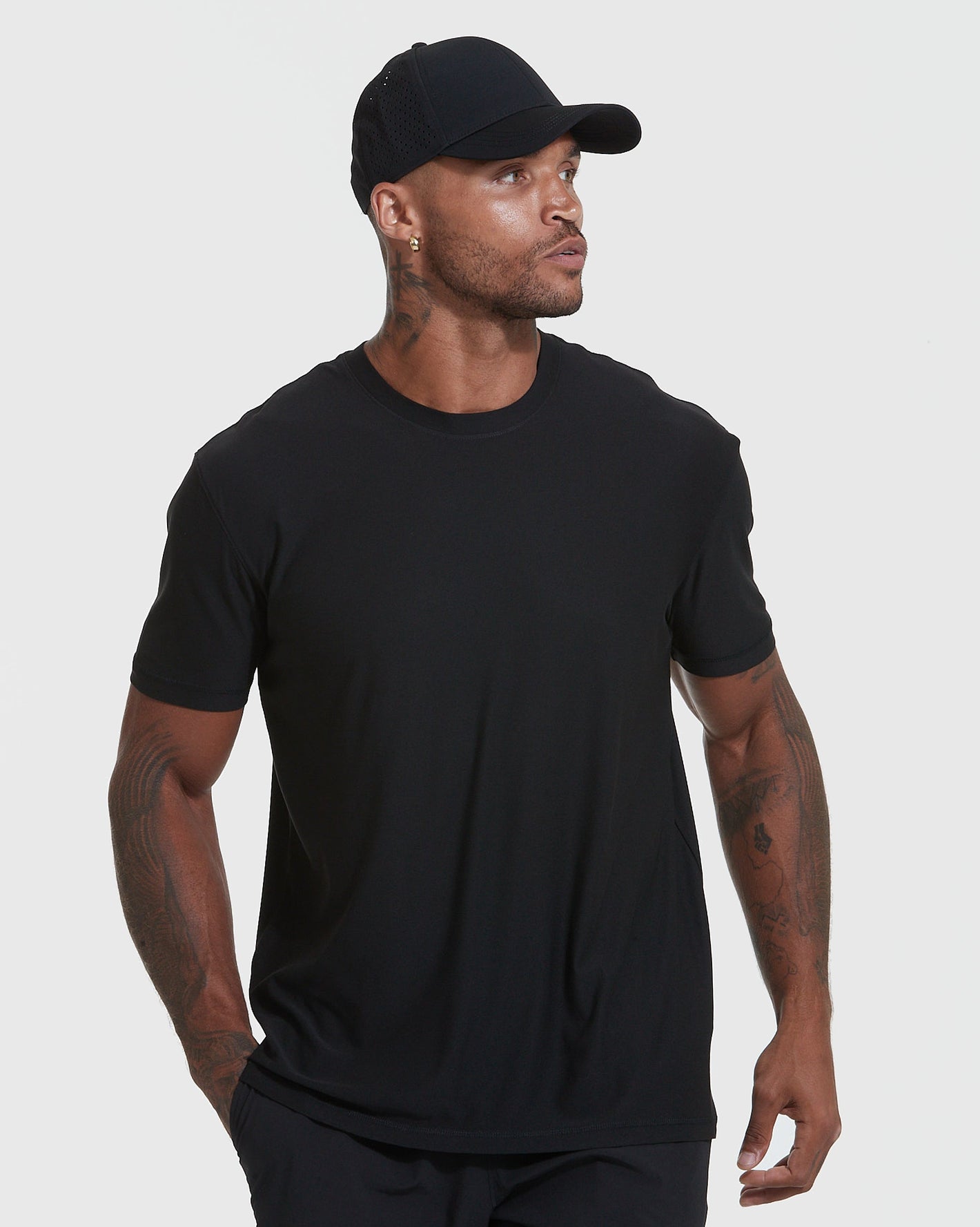 Active Sampler 3-Pack with black crew-neck tee and cap.