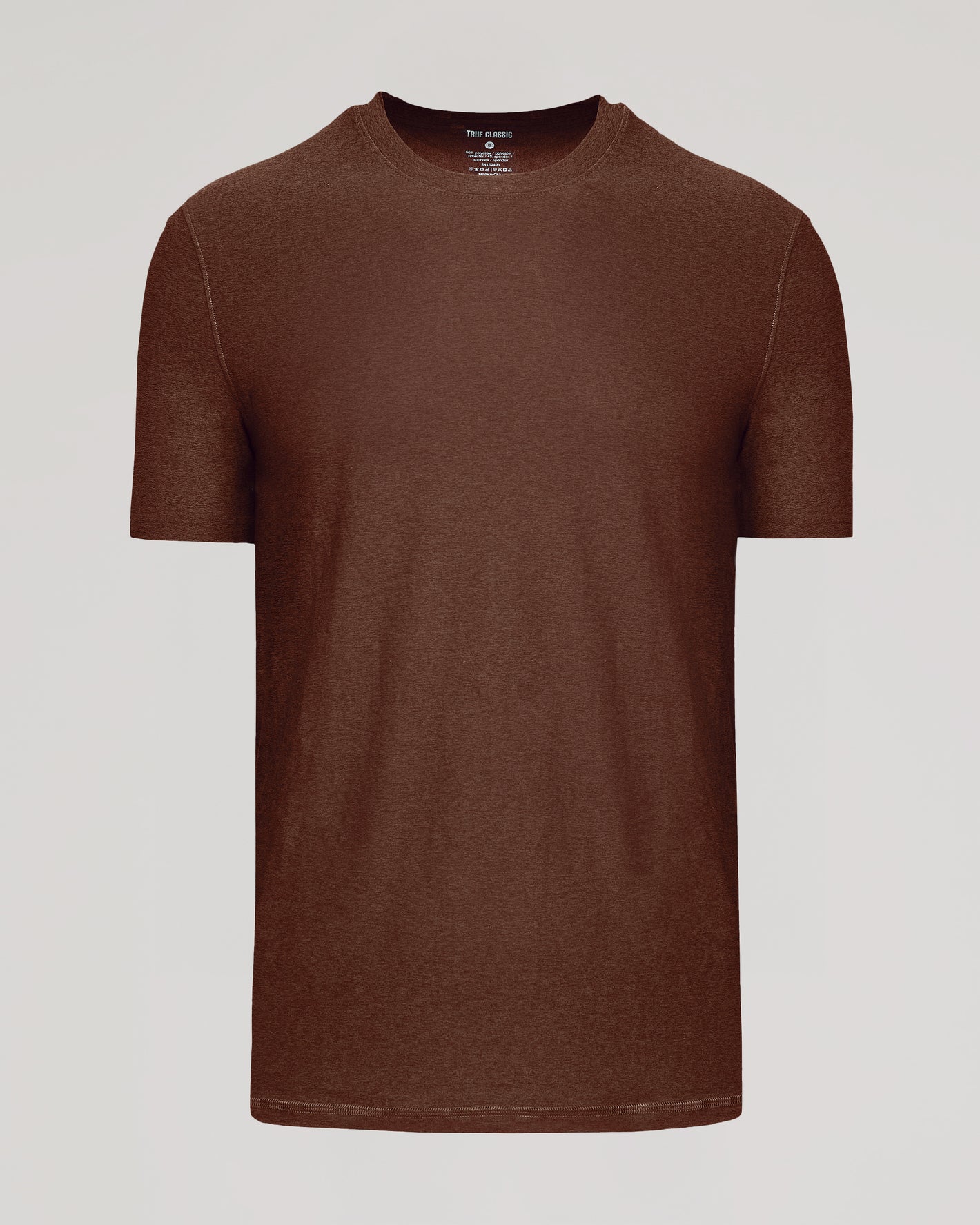 Cedar Active Short Sleeve Crew Neck Tee in solid brown.
