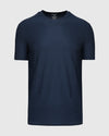 Dark Heather Cadet Active Crew Neck Tee, navy/blue heather, short-sleeved, flat.