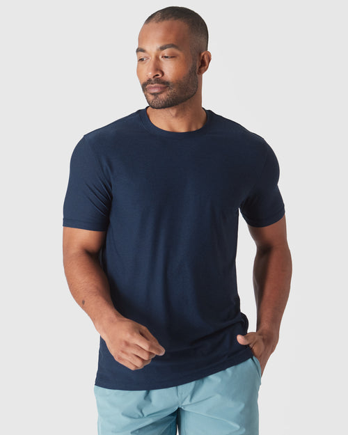 Dark Heather Cadet Active Short Sleeve Crew Neck Tee